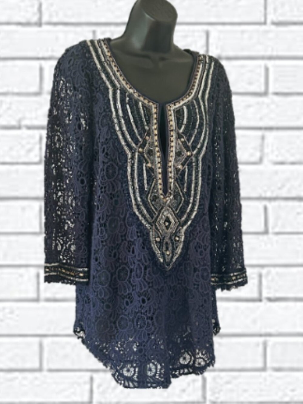 Calypso St. Barth | Crochet Sequin Tunic